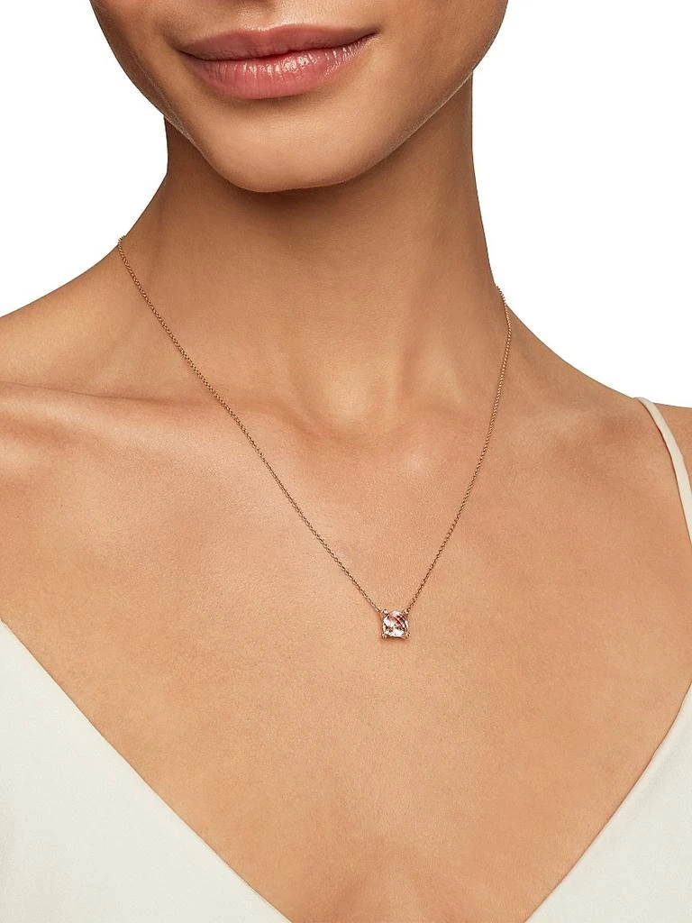 David Yurman Petite Chatelaine Pendant Necklace in 18K Rose Gold with Morganite and Diamonds, 7mm 6