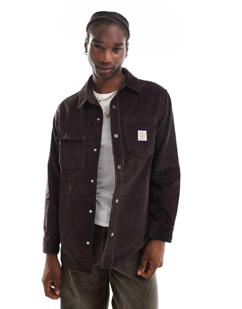 Levi's Levi's Workwear Telegraph quilted cord overshirt jacket in brown 1