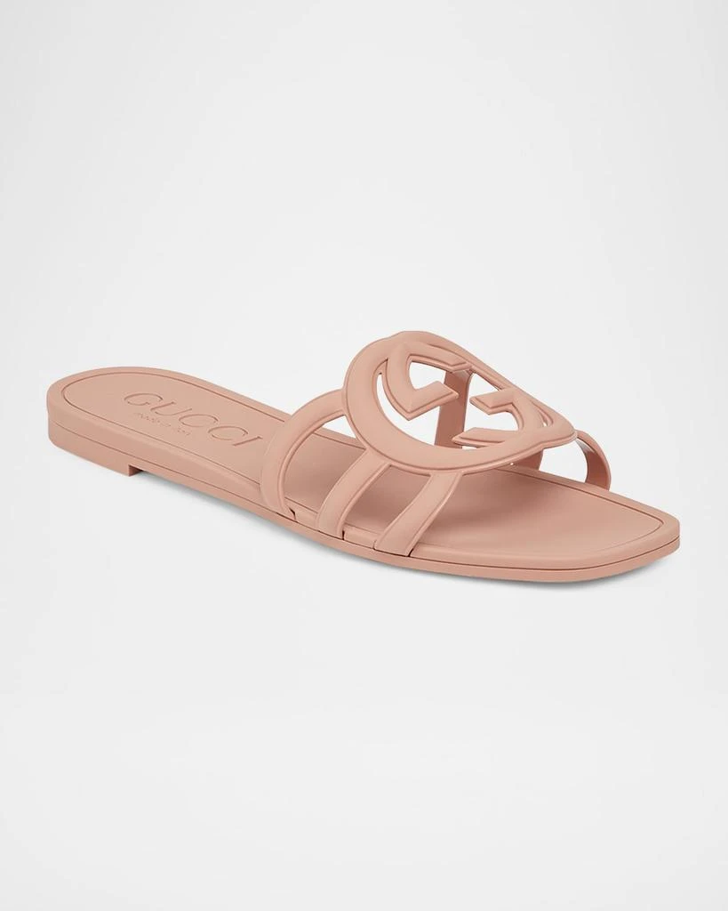Shop Palma GG Rubber Flat Slide Sandals on Sale at BeyondStyle