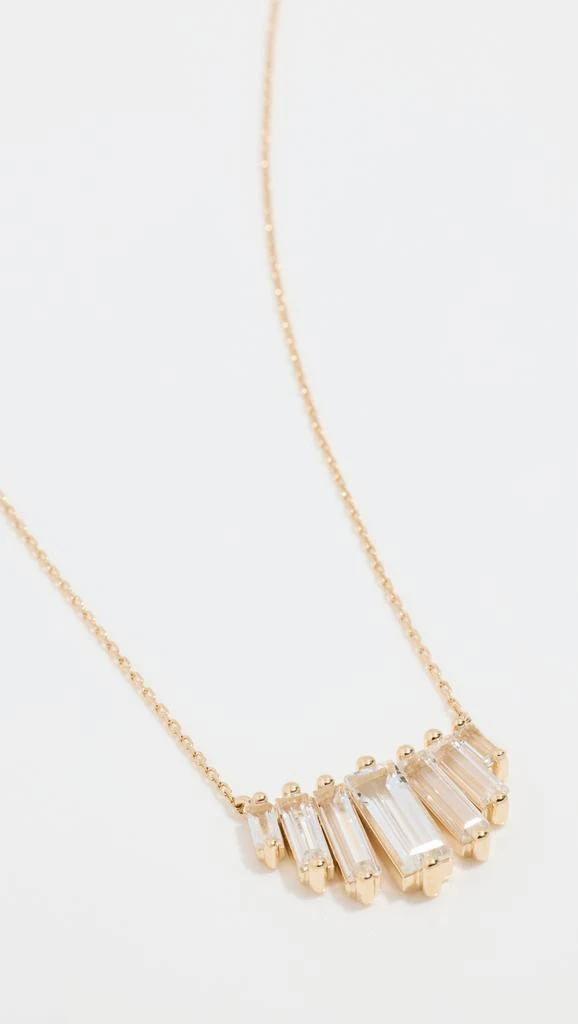Suzanne Kalan 14k Yellow Gold White Topaz Deco Fan Pendant 3