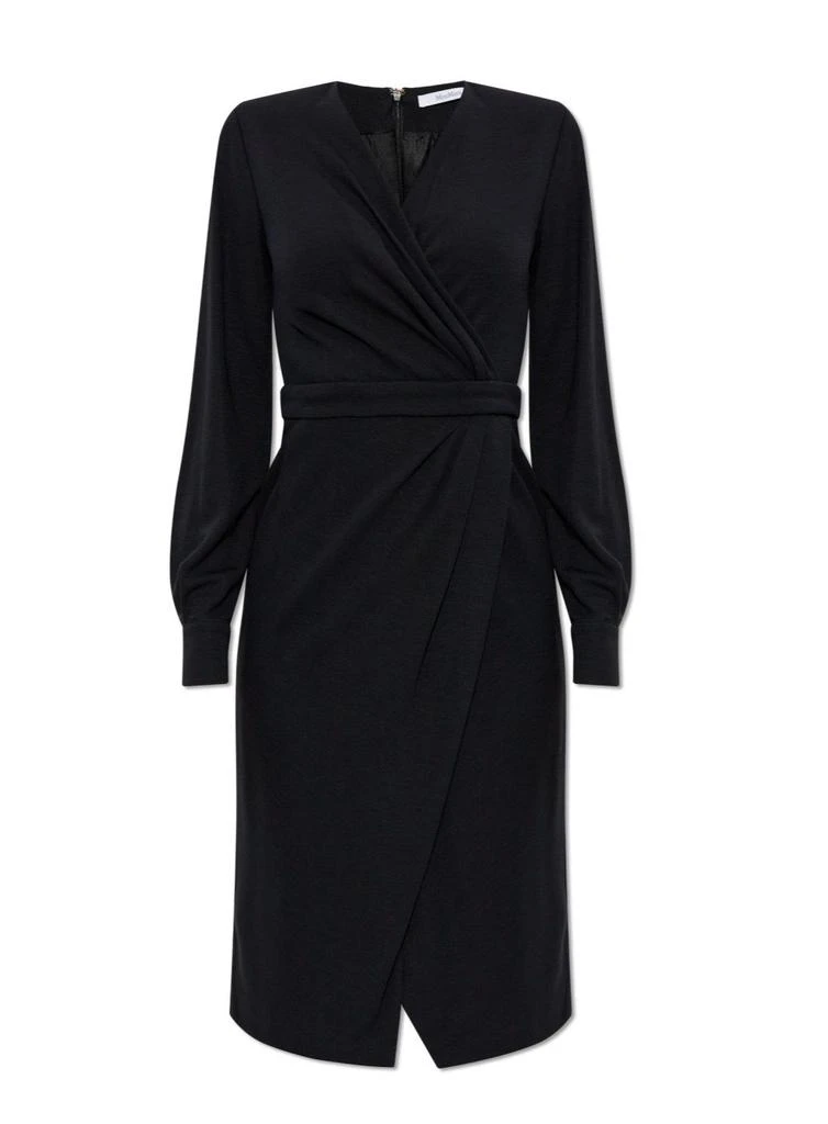 Max Mara Max Mara Virtus V-Neck Long-Sleeved Dress 1