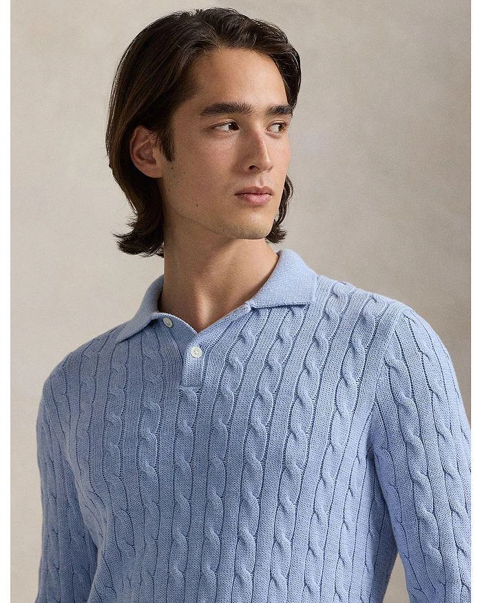 Ralph Lauren Cable Knit Cotton Polo Collar Sweater 4