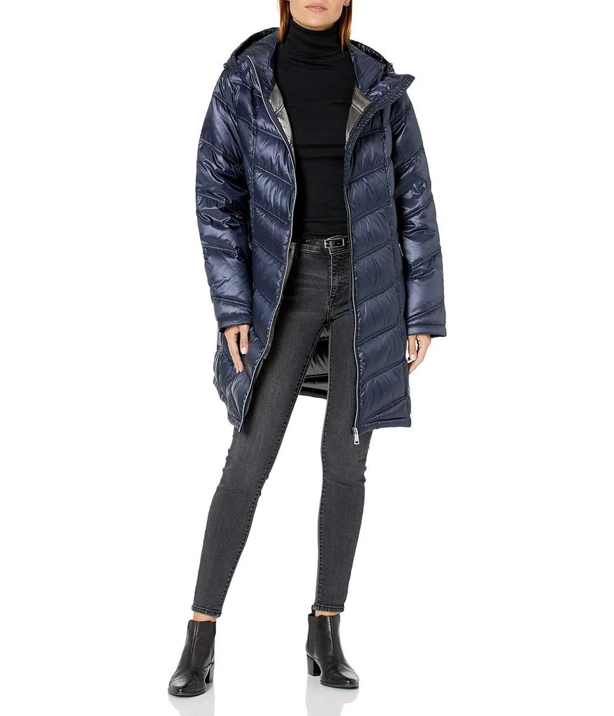 Calvin Klein Hooded Chevron Packable Down Jacket (Standard and Plus) 1