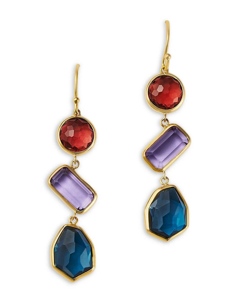 Ippolita 18K Yellow Gold Rock Candy® Triple Gemstone Mixed Cut Bezel Drop Earrings - Exclusive 1