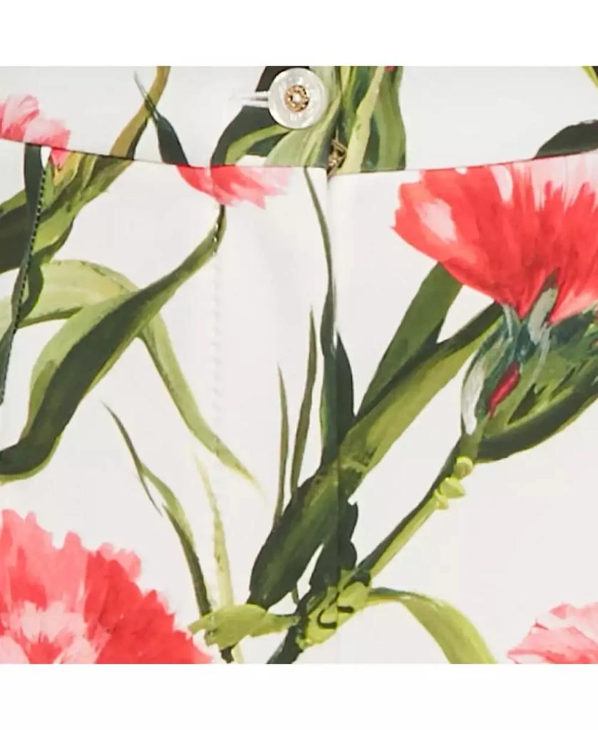 Pre-Owned Dolce 
Gabbana Women
s White/pink Floral Print Jersey Flared Trousers 4