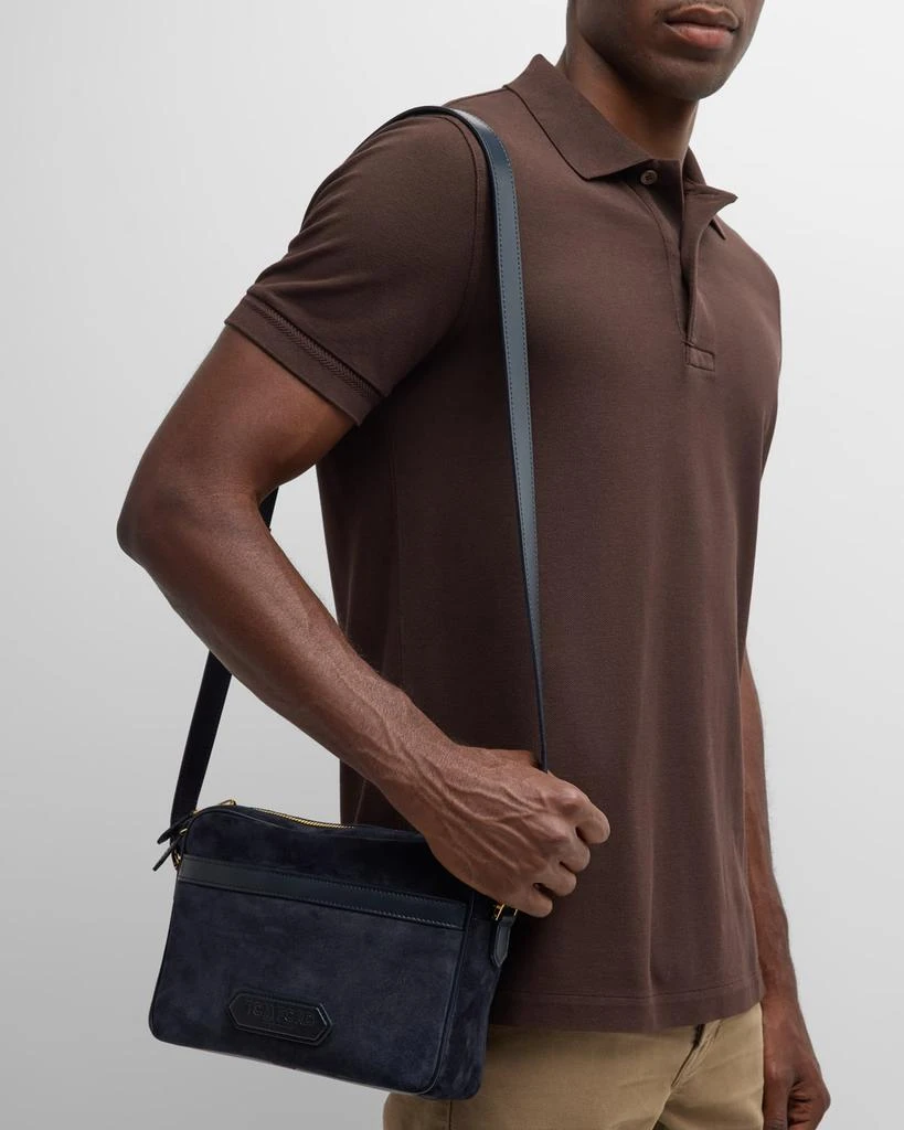 Tom Ford Men's Small Suede Crossbody Bag 4