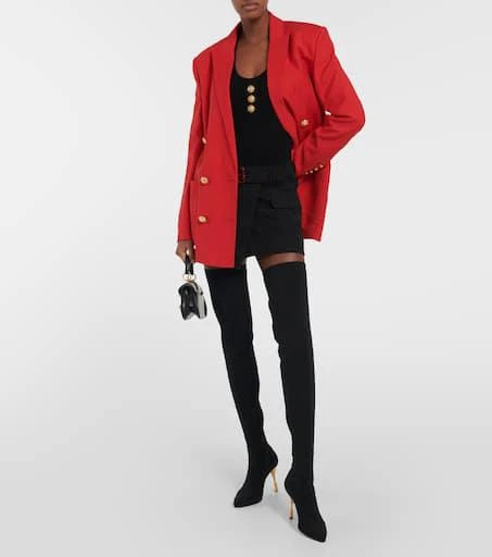Balmain Moneta monogram mesh over-the-knee boots 2