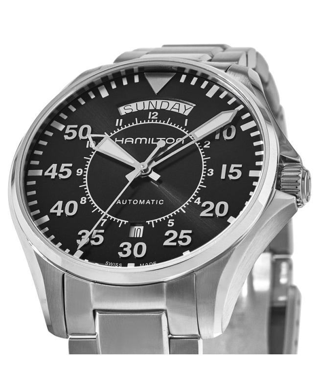 Hamilton Hamilton Khaki Aviation Pilot Day Date Auto Black Dial Steel Men's Watch H64615135