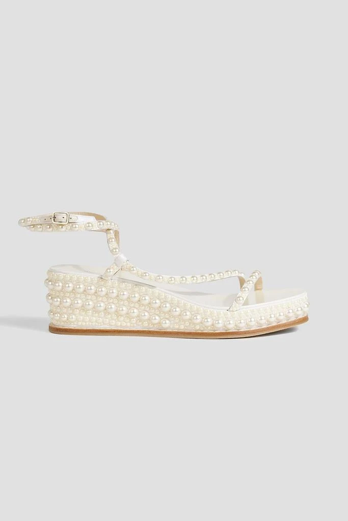 Jimmy Choo Drive 60 embellished satin wedge sandals 1