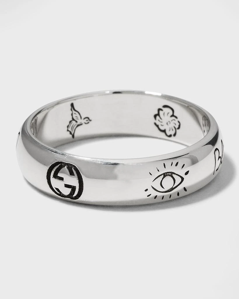 Gucci Blind for Love 5mm Sterling Silver Band Ring 4