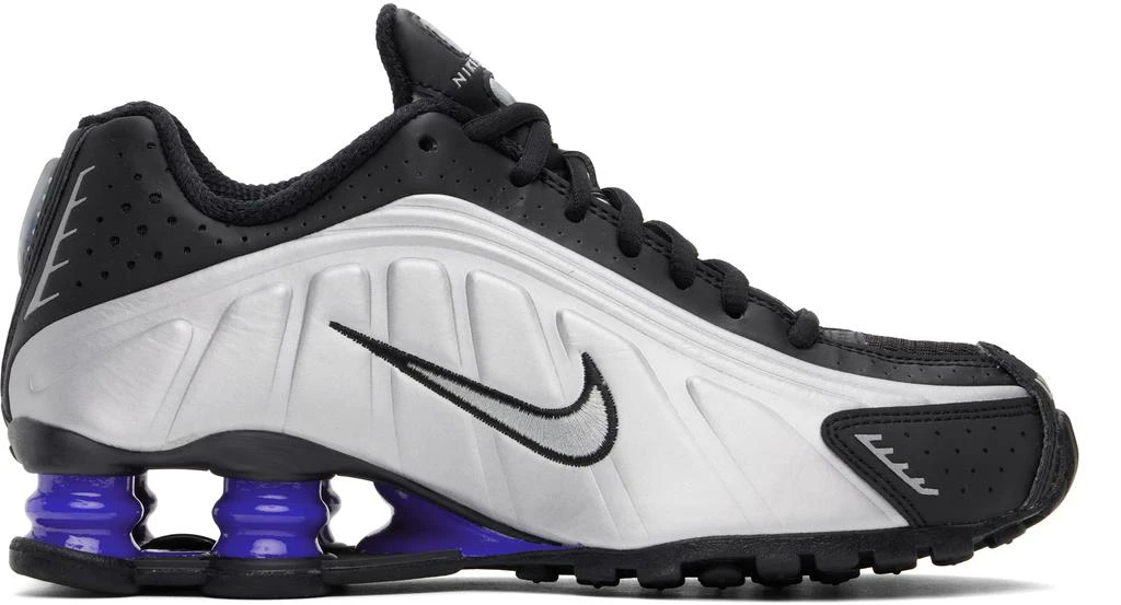 NIKE Black & Silver Shox R4 Sneakers 1
