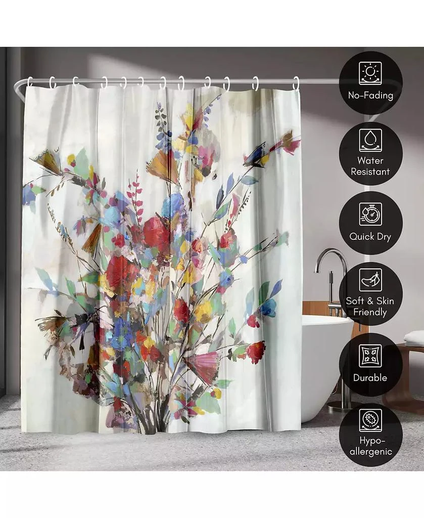 Americanflat 71x74 Floral Shower Curtain - Spring Bouquet by PI Creative Art 3