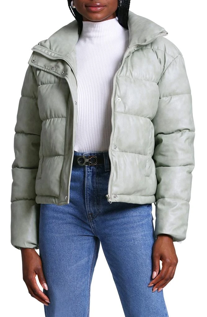 Avec Les Filles Faux Leather Puffer Jacket 1