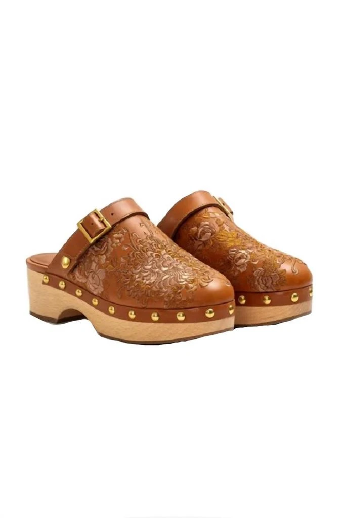 Johnny Was Women's Mono Clog Tonal Slippers In Brown 2