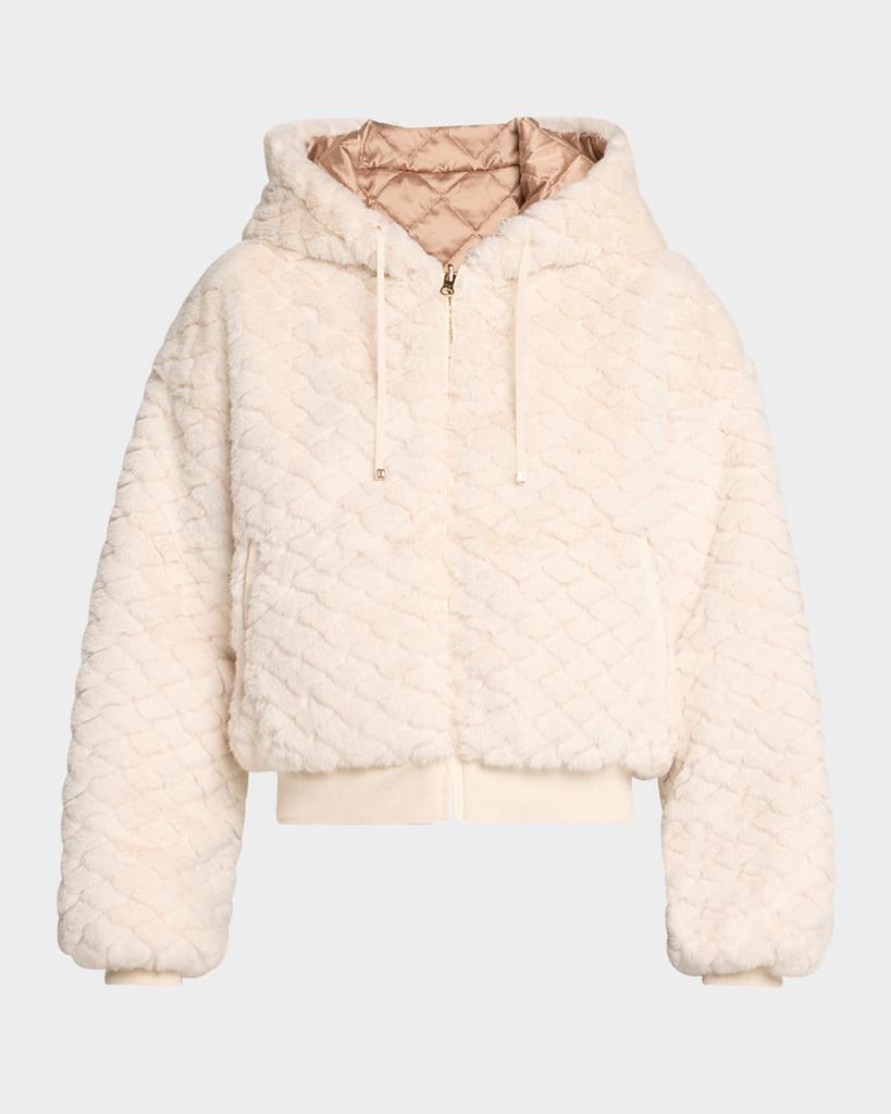 Blanc Noir Fawn Reversible Faux Fur Hoodie
