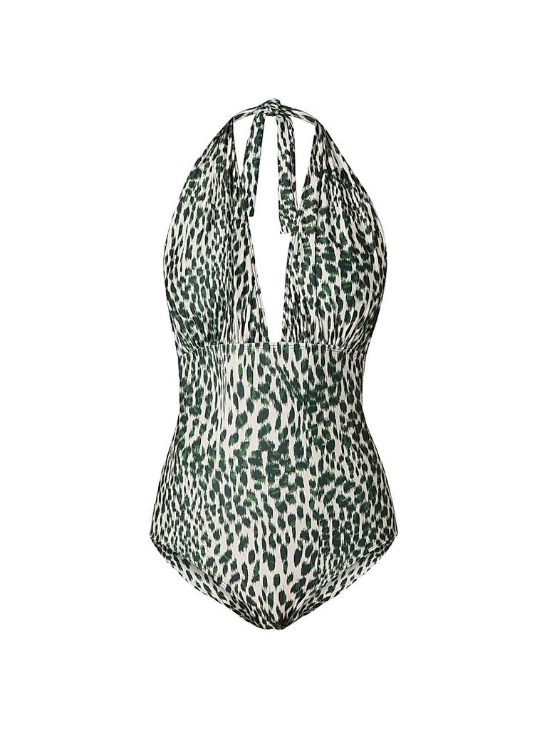 Shoshanna Animal-Print Plunging V-neck One-Piece Swimsuit