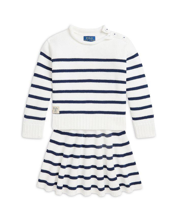 Ralph Lauren Girls' Striped Cotton Sweater & Skirt Set - Little Kid
