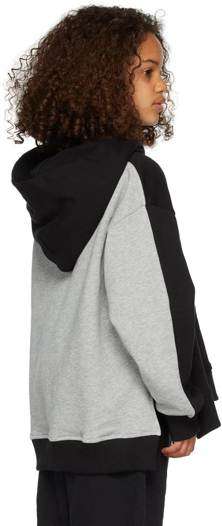 MM6 Maison Margiela Kids Black & Gray Contrast 6 Hoodie 4