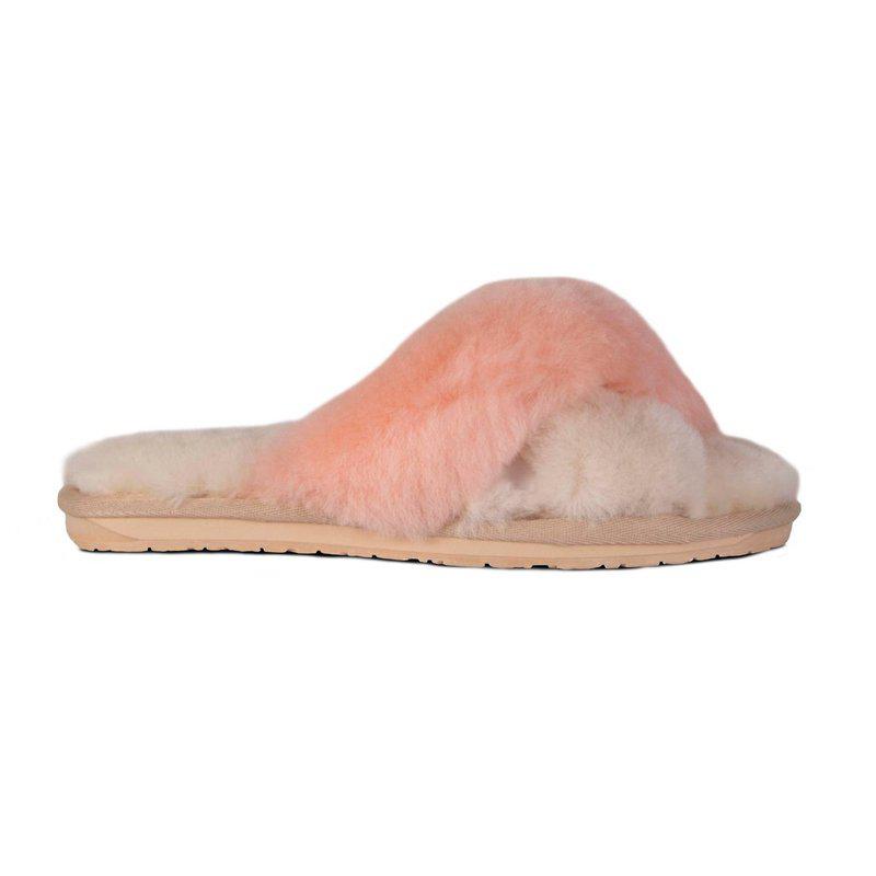 Cloud Nine Ladies Duo-Tone Emma Sheepskin Slipper  Cream/Peach