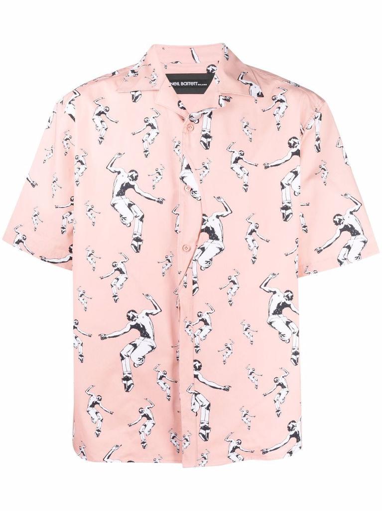 NA All-over graphic print pink Shirt