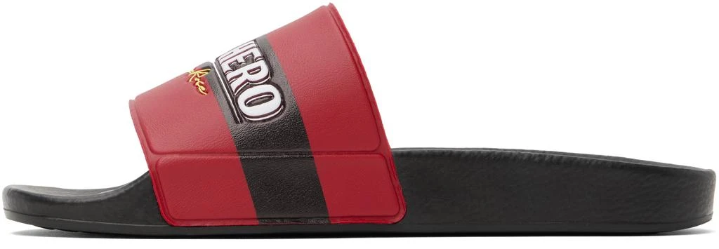 Martine Rose Black & Red 'Local Hero' Pool Slides 3