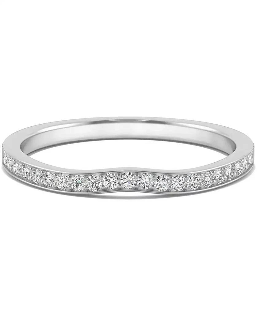 Charles & Colvard Moissanite V-Shape Wedding Band (1/5 ct. t.w. DEW) in 14k White Gold 4