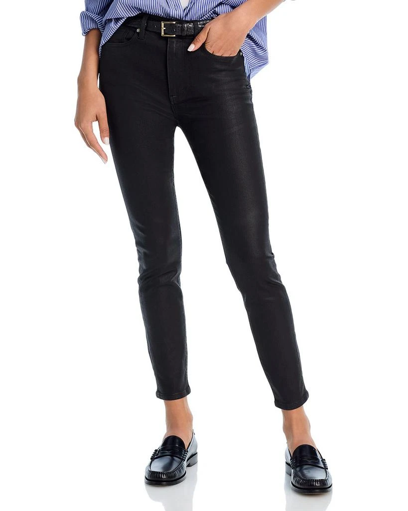 FRAME x Alix Earle The Alix High Rise Skinny Jeans in Black Coat 1