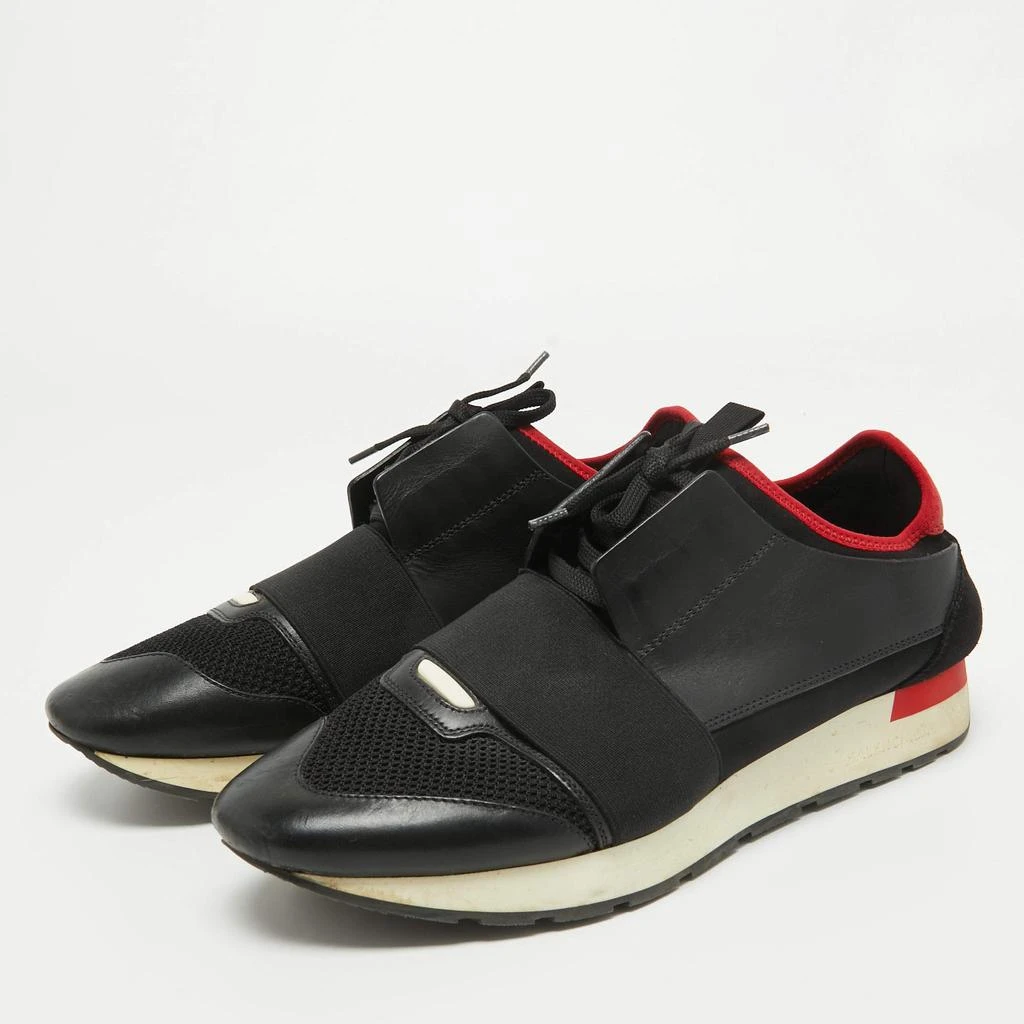 Balenciaga Balenciaga Black/Red Leather and Mesh Race Runner Sneakers Size 42 2