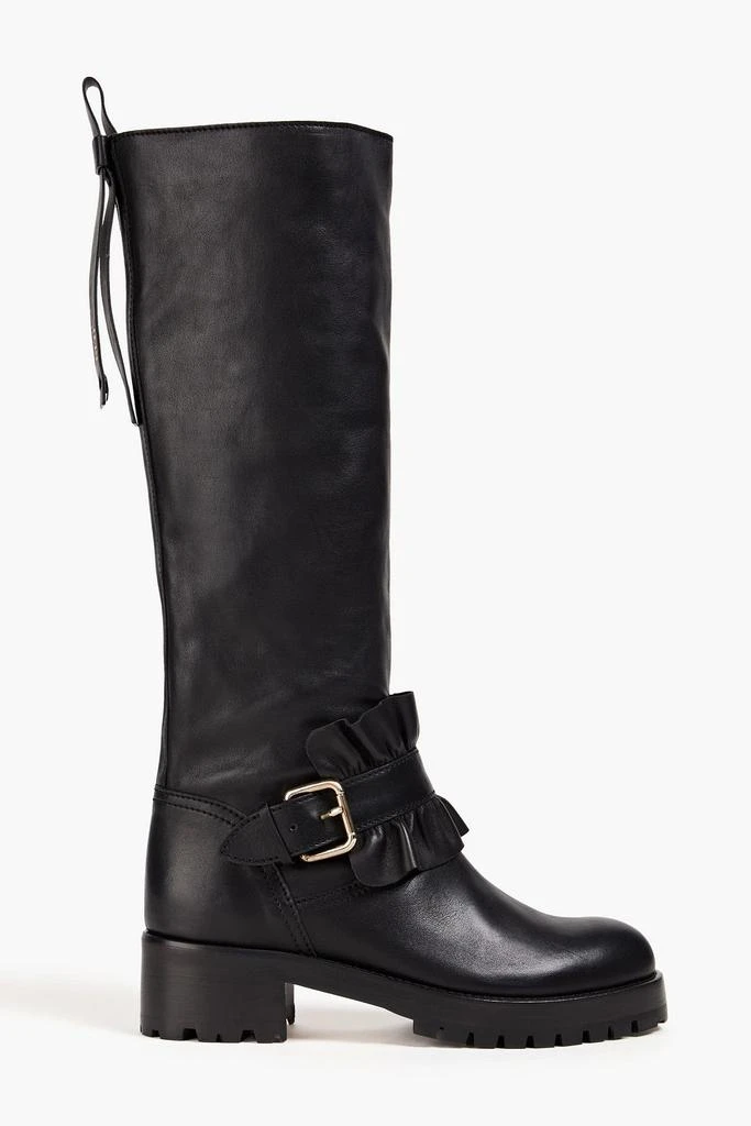 RED Valentino Ruffled leather knee boots 1