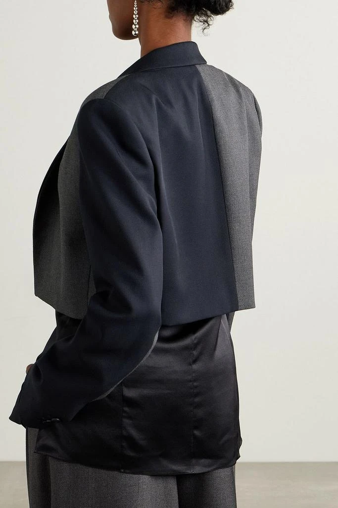 Partow Florian cropped two-tone wool-twill blazer 3