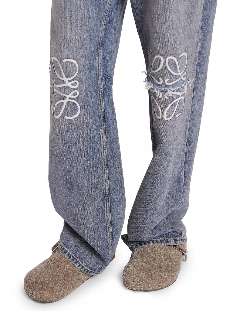 Loewe Embroidered Anagram Straight-Leg Jeans 6