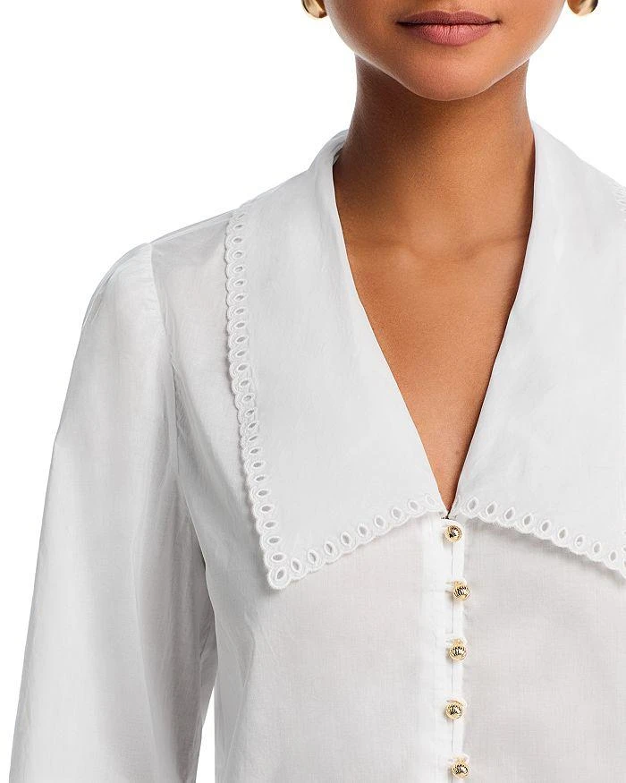 FRAME The Eyelet Sailor Silk Blouse 6