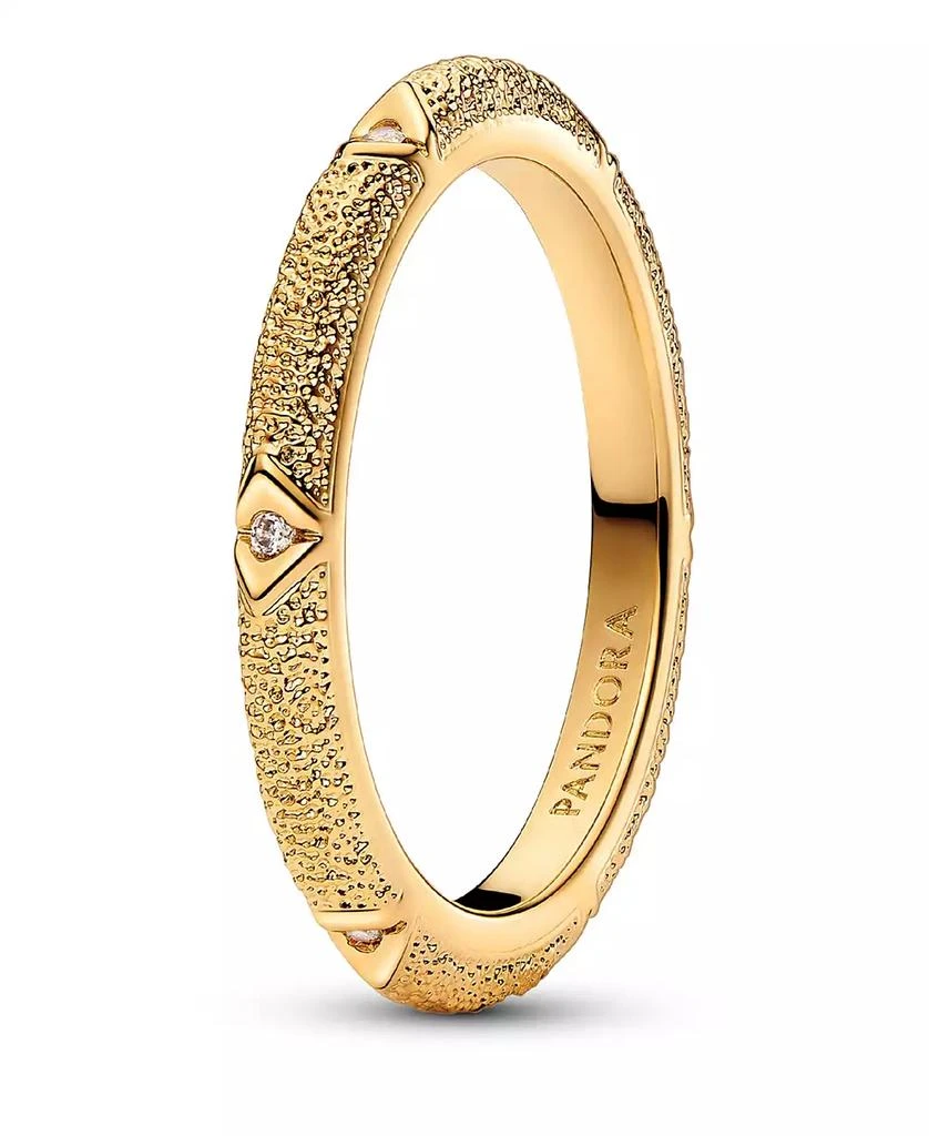 PANDORA Texture  Clear Cubic Zirconia Stones Ring 2