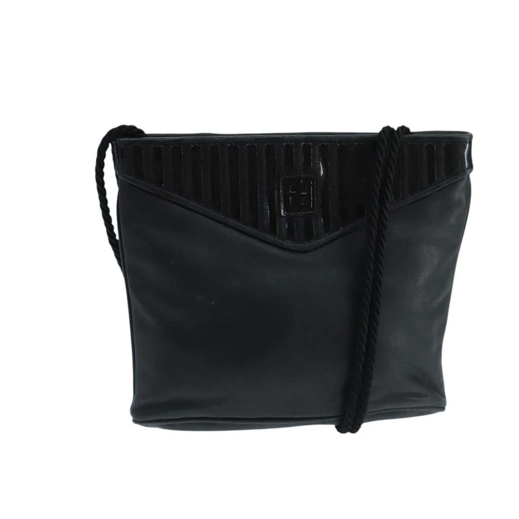 Fendi Ff Logo Stamp Zip Pouch Printed Leather Leather Shoulder Bag Bag (Pre-Owned)