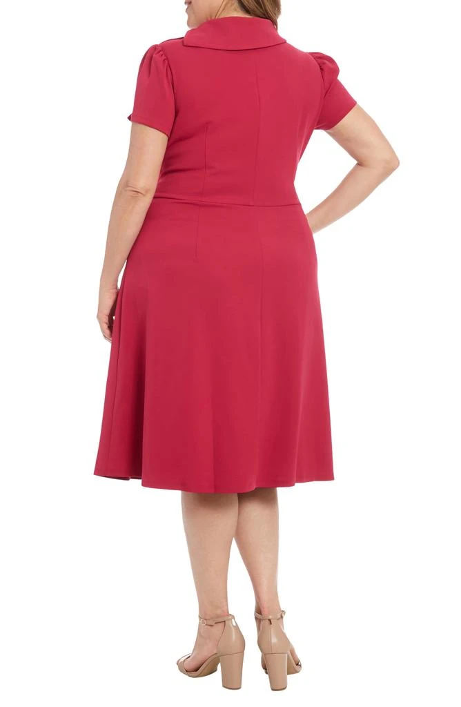 London Times Short Sleeve Scuba Crepe Fit & Flare Dress 2