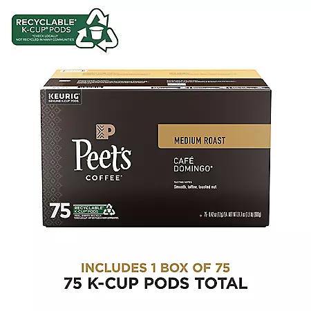 Peet's Coffee Peet's Coffee Medium Roast K-Cup Pods, Café Domingo 75 ct.