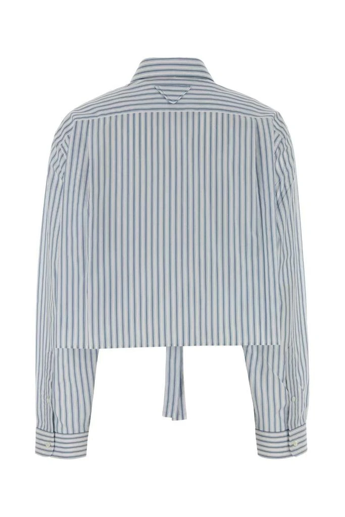 Prada Versace Striped Cropped Shirt 2