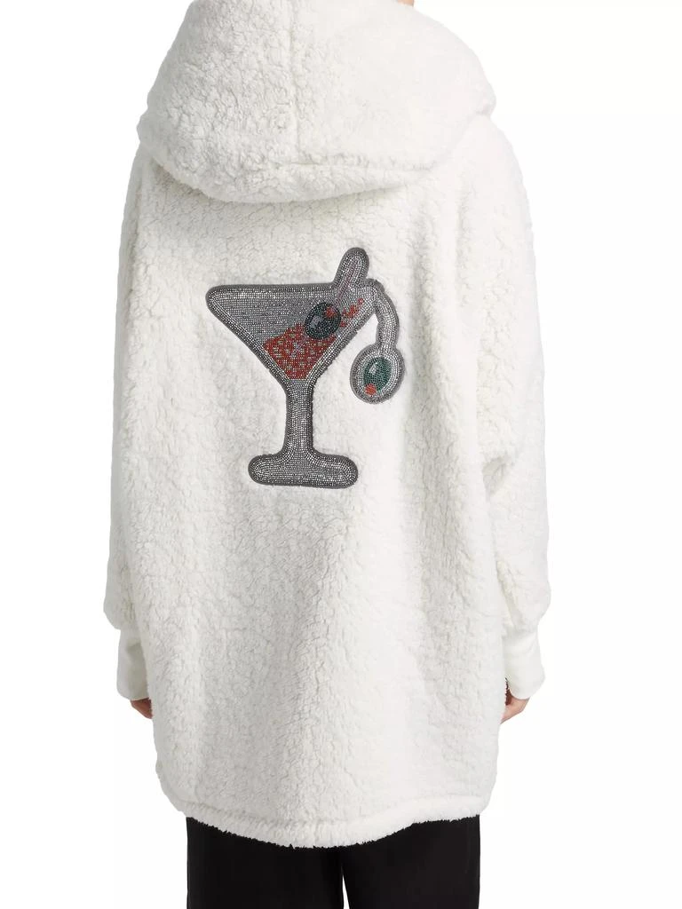 By Jill Martin The Best Lounger In The World Embellished Martini Glass Sherpa Hooded Jacket 1