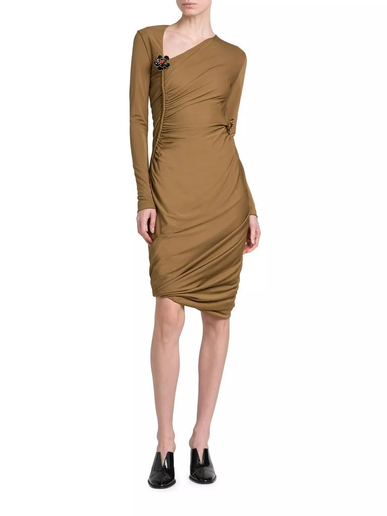 Bottega Veneta Asymmetric Brooch-Embellished Midi-Dress 3
