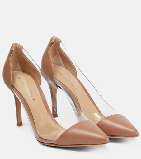 Gianvito Rossi Plexi 85 leather and PVC pumps 1