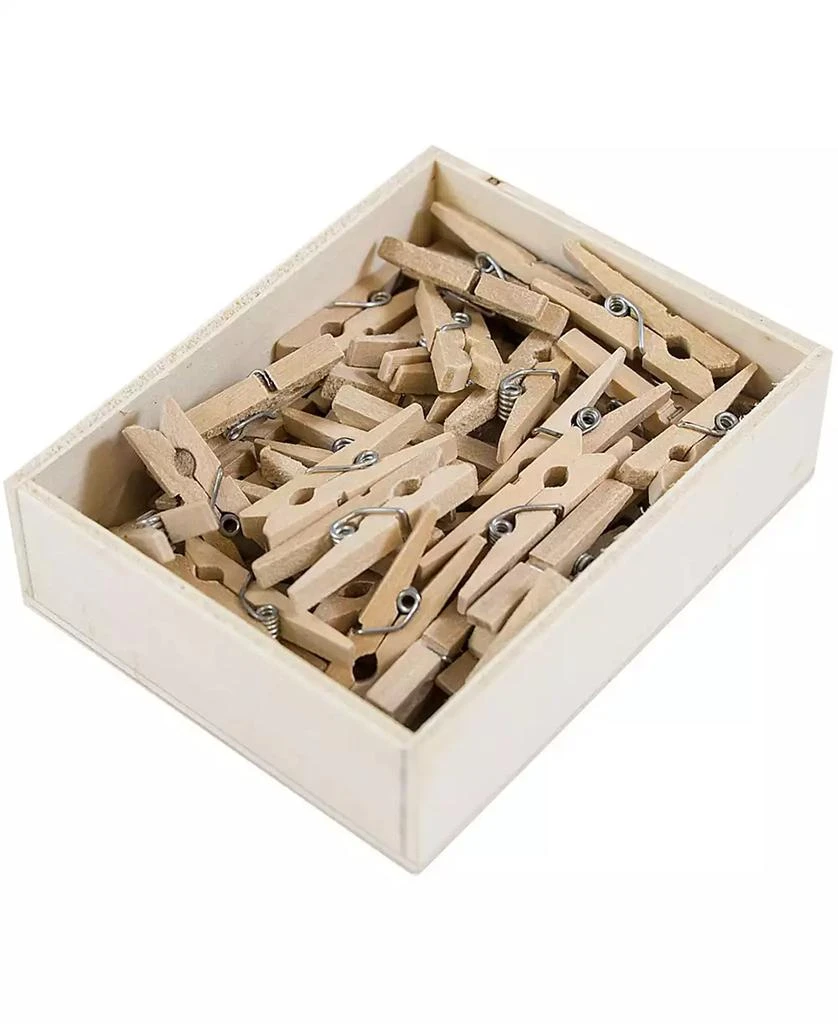 JAM Paper Wood Clip Clothespins - Medium - 1.13" - 50 Clothes Pins Per Pack 3