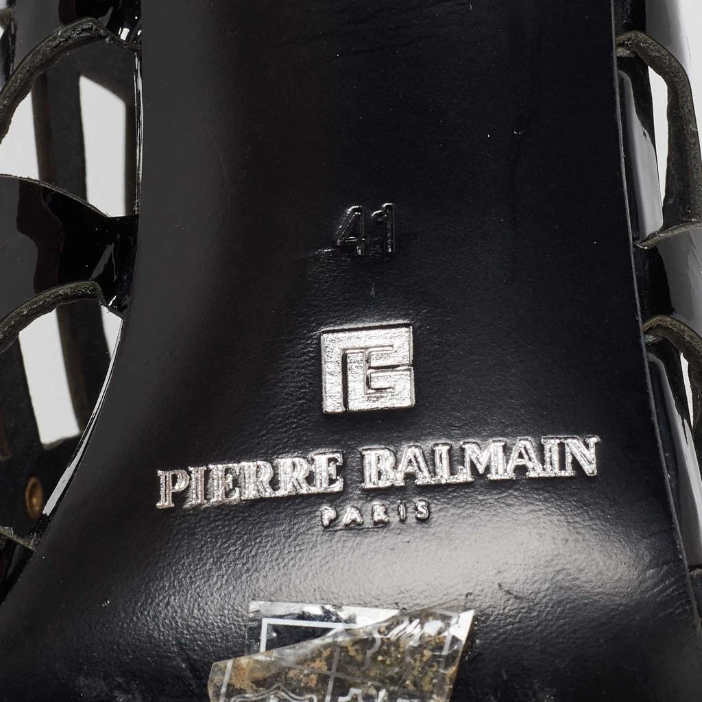 PIERRE BALMAIN Pierre Balmain Black Patent Leather Studded Cage Sandals Size 41 8