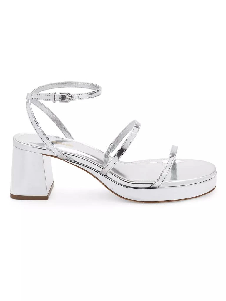 Larroudé Gio Metallic Leather Ankle-Strap Sandals 1