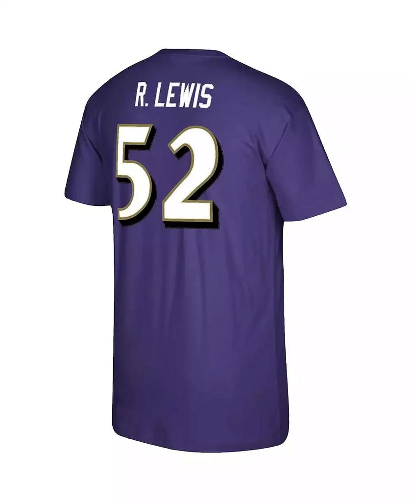 Mitchell & Ness Men's Ray Lewis Purple Baltimore Ravens Retired Player Logo Name and Number T-shirt 2