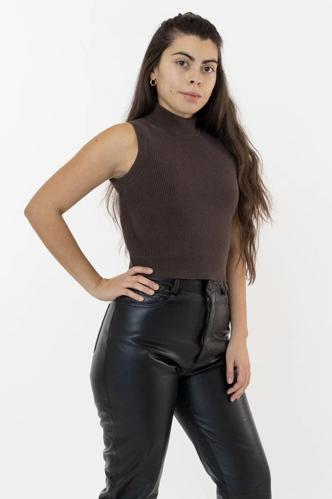 Los Angeles Apparel RFK45GD - Cotton Knit Sleeveless Mock Neck Sweater 12