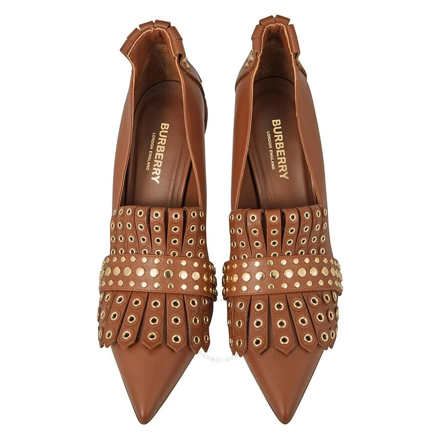 Burberry Burberry Brown Studded Kiltie Fringe Leather Point Toe Pumps, Brand Size 35.5 (US Size 5.5) 3