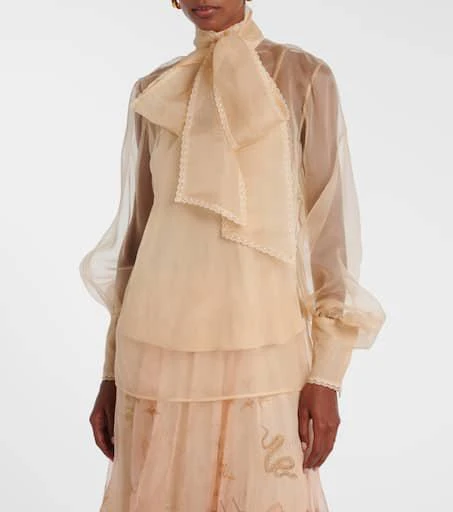 Zimmermann Bow-detail silk organza blouse 5