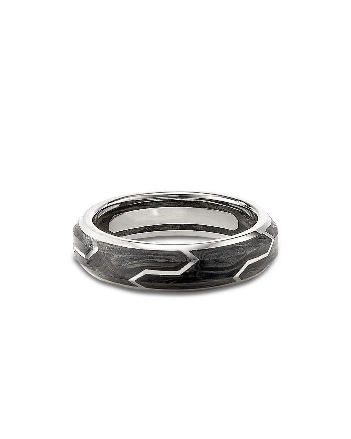 David Yurman Men
s 18K White Gold Forged Carbon 6mm Band