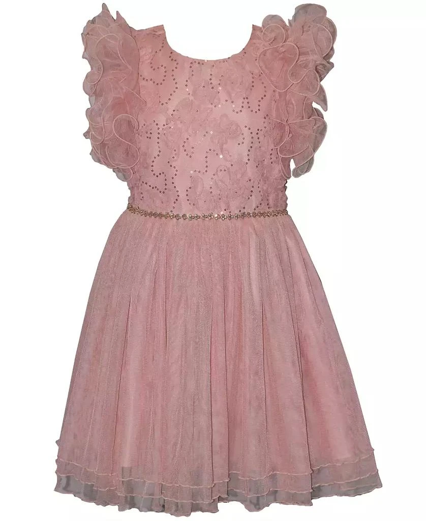 strapless open back dress Sky Blue Handworked Organza Birthday Gown for Girls