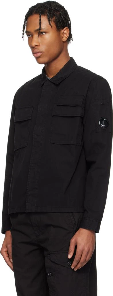 C.P. Company Black Organic Gabardine Utility Lens Shirt 4